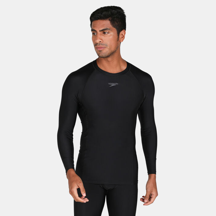 Speedo Men's Essential Rashguard Swimming T-Shirt Black Speedo Men's Essential Rashguard Swimming T-Shirt Black image number 0