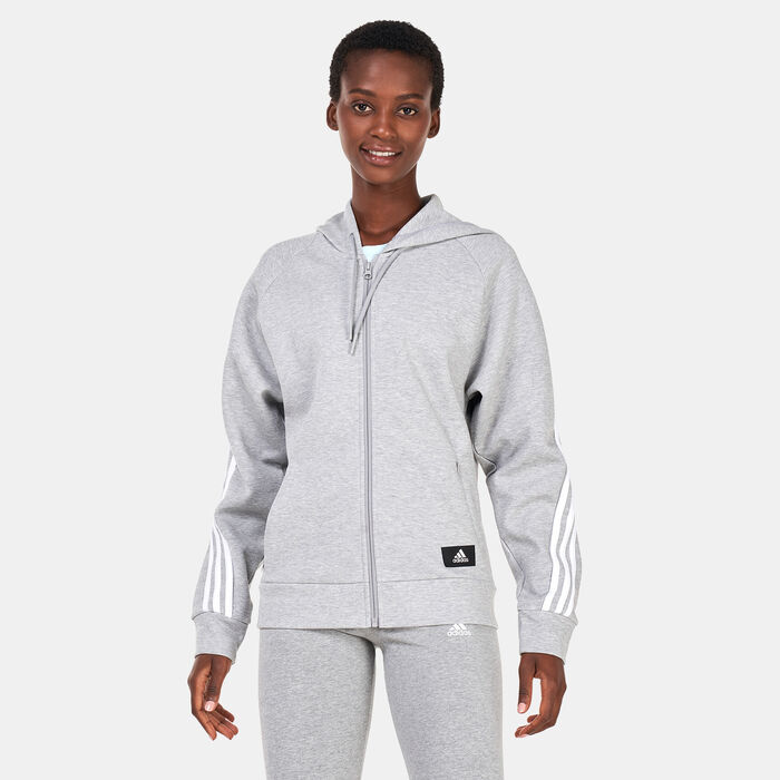 adidas Women's Sportswear Future Icons 3-Stripes Hooded Track Jacket Grey adidas Women's Sportswear Future Icons 3-Stripes Hooded Track Jacket Grey image number 0