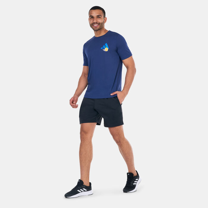 adidas Men's AEROREADY Tennis Graphic T-Shirt Blue adidas Men's AEROREADY Tennis Graphic T-Shirt Blue image number 2