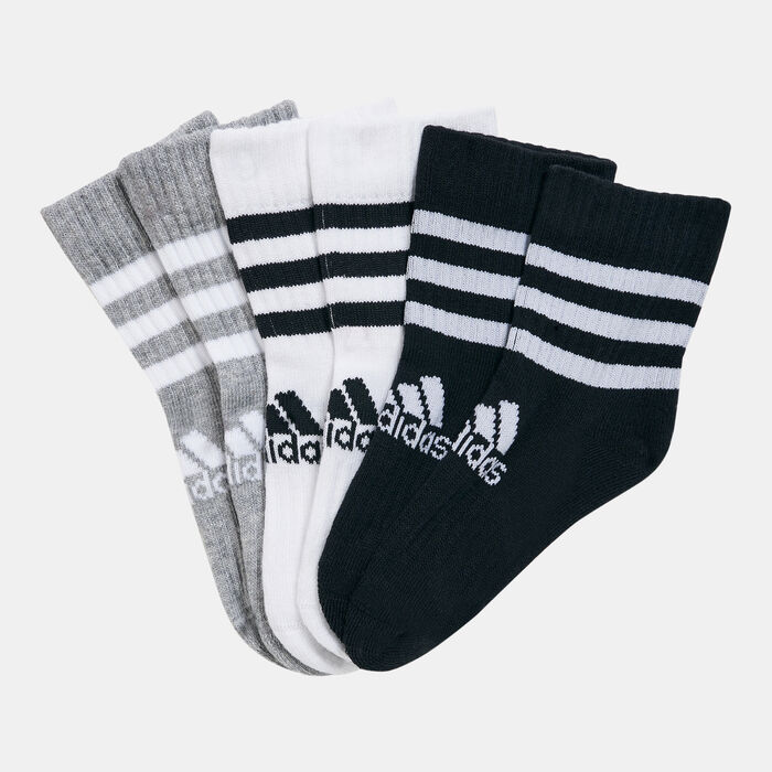 adidas 3-Stripes Cushioned Crew Socks (3 Pack) Grey image number 0