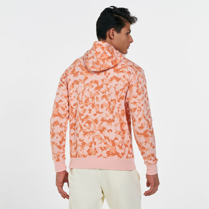 Nike Men's Sportswear Club Camo Hoodie Orange image number 1