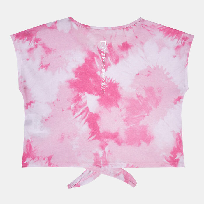EA7 Emporio Armani Kids' Graphic Crop T-Shirt Pink image number 1