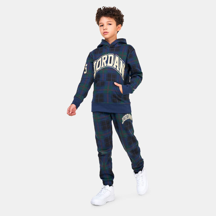 Jordan Kids' Essentials Plaid Sweatpants Blue Jordan Kids' Essentials Plaid Sweatpants Blue image number 2