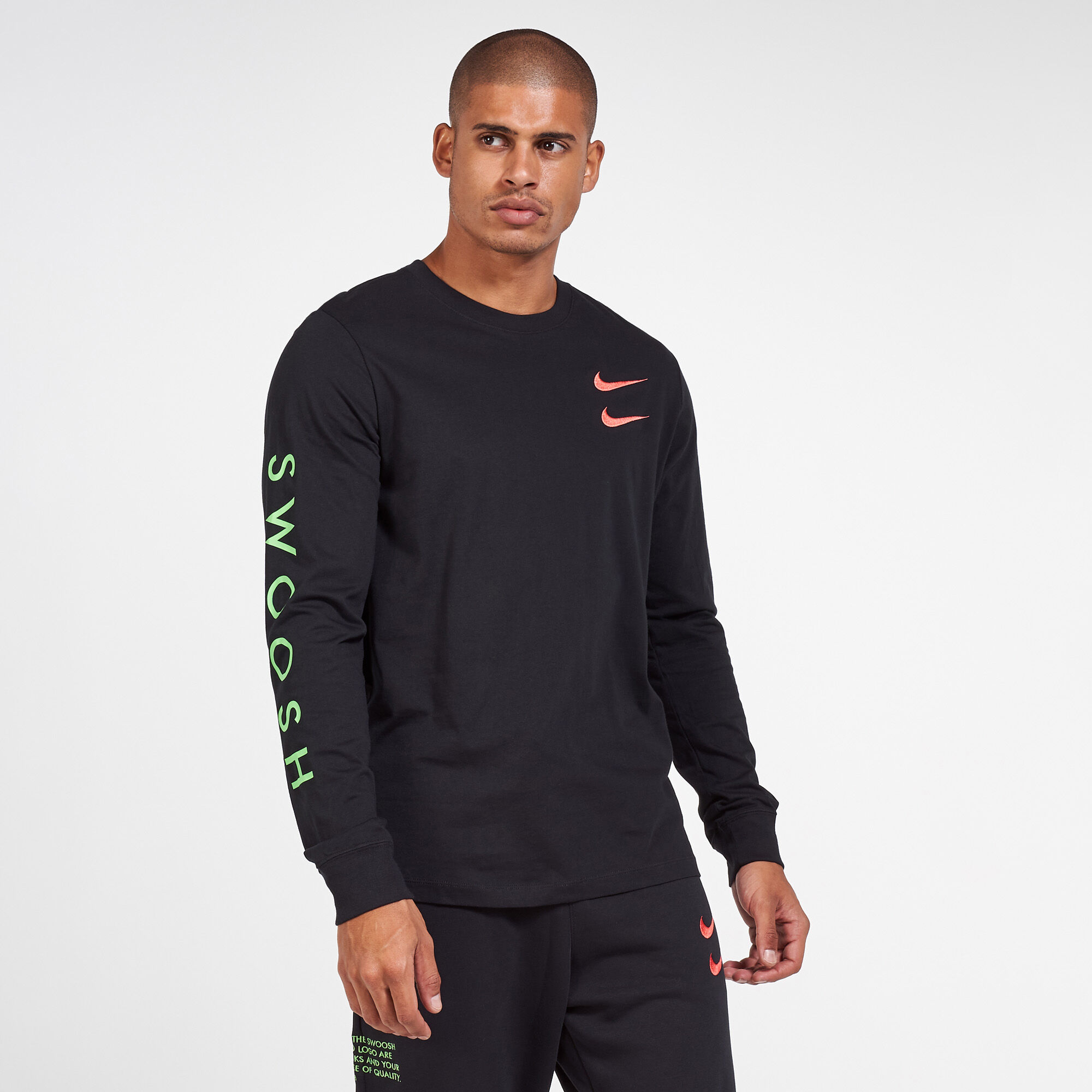 Nike sportswear swoosh long sleeve top 2025