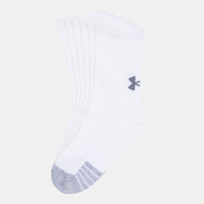 Under Armour Kids' HeatGear® Socks (3 Pack) White Under Armour Kids' HeatGear® Socks (3 Pack) White image number 0