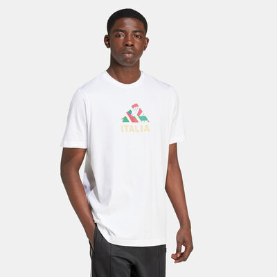 adidas Men's Italy Football Fan Graphic T-Shirt White adidas Men's Italy Football Fan Graphic T-Shirt White
