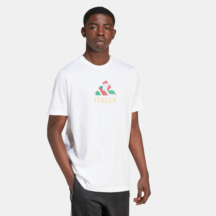 adidas Men's Italy Football Fan Graphic T-Shirt White adidas Men's Italy Football Fan Graphic T-Shirt White image number 1