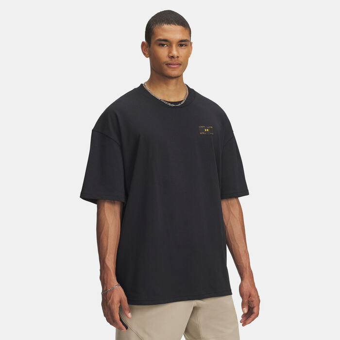 Under Armour Men's Woven Label Heavyweight T-Shirt Black image number 0