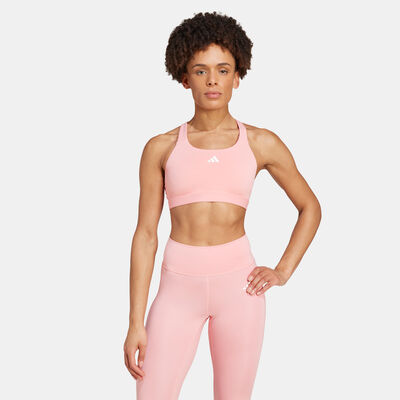 adidas Women's TLRDREACT High-Support Training Sports Bra Pink