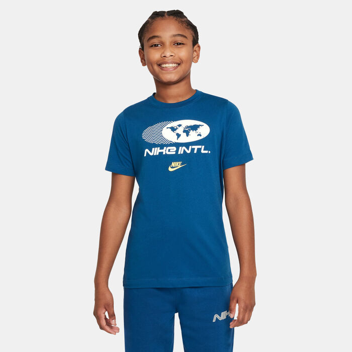 Nike Kids' Sportswear Amplify T-Shirt Blue Nike Kids' Sportswear Amplify T-Shirt Blue image number 0