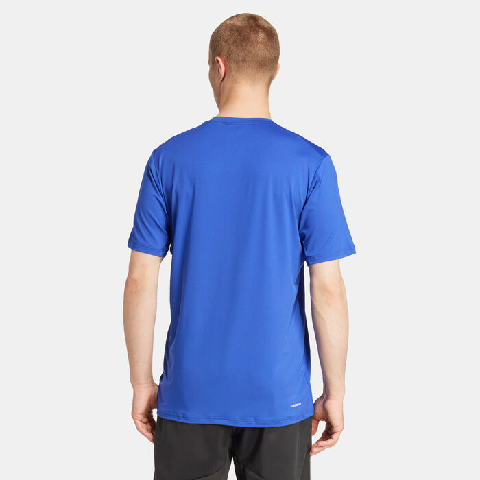 adidas Men's Train Essentials Stretch Training T-Shirt Blue adidas Men's Train Essentials Stretch Training T-Shirt Blue image number 1