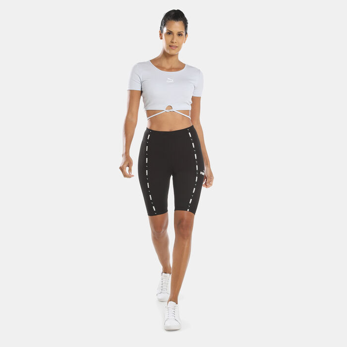 PUMA Women's Classics Ribbed T-Shirt Blue image number 2