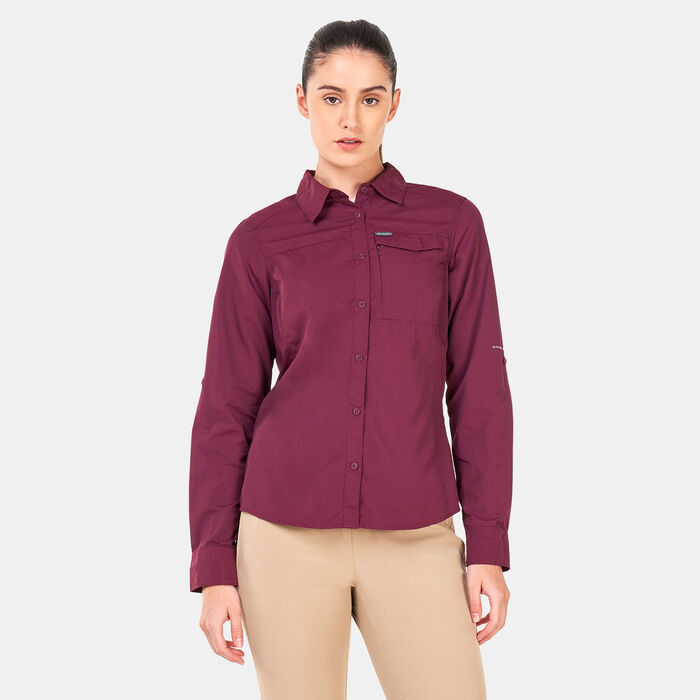 Columbia Women's Silver Ridge 2.0 Long Sleeve Shirt Red Columbia Women's Silver Ridge 2.0 Long Sleeve Shirt Red image number 0
