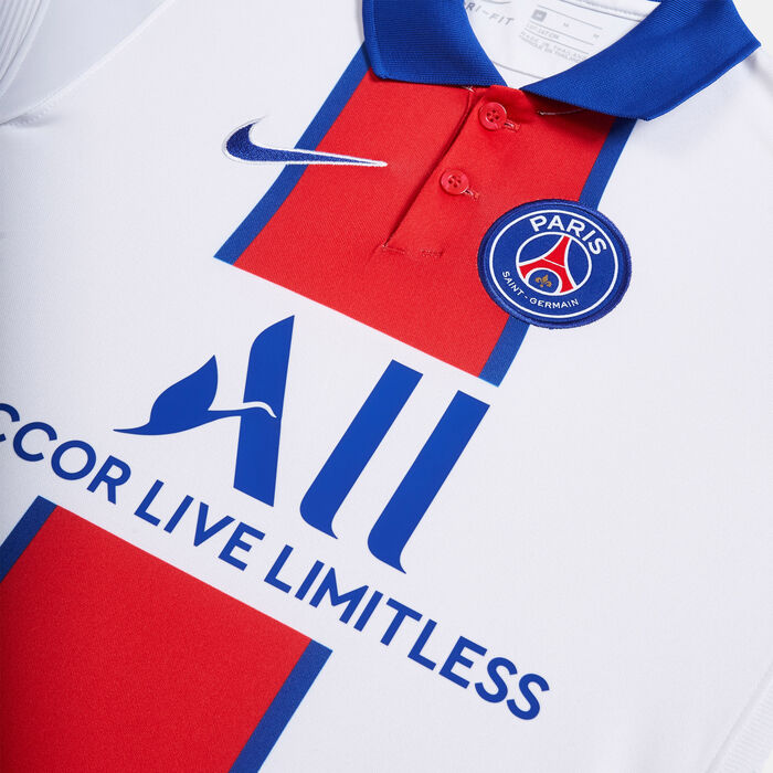 Nike Kids' Paris Saint-Germain Stadium Away Football Jersey - 2020/21 (Older Kids) White Nike Kids' Paris Saint-Germain Stadium Away Football Jersey - 2020/21 (Older Kids) White image number 4