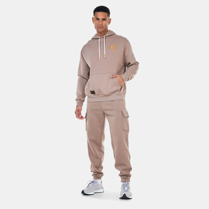 New Era Men's Script Logo Hoodie Beige image number 2