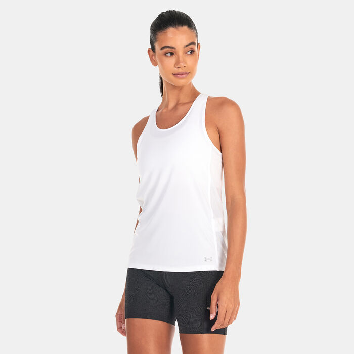 Under Armour Women's UA Fly-By Tank Top White Under Armour Women's UA Fly-By Tank Top White image number 0