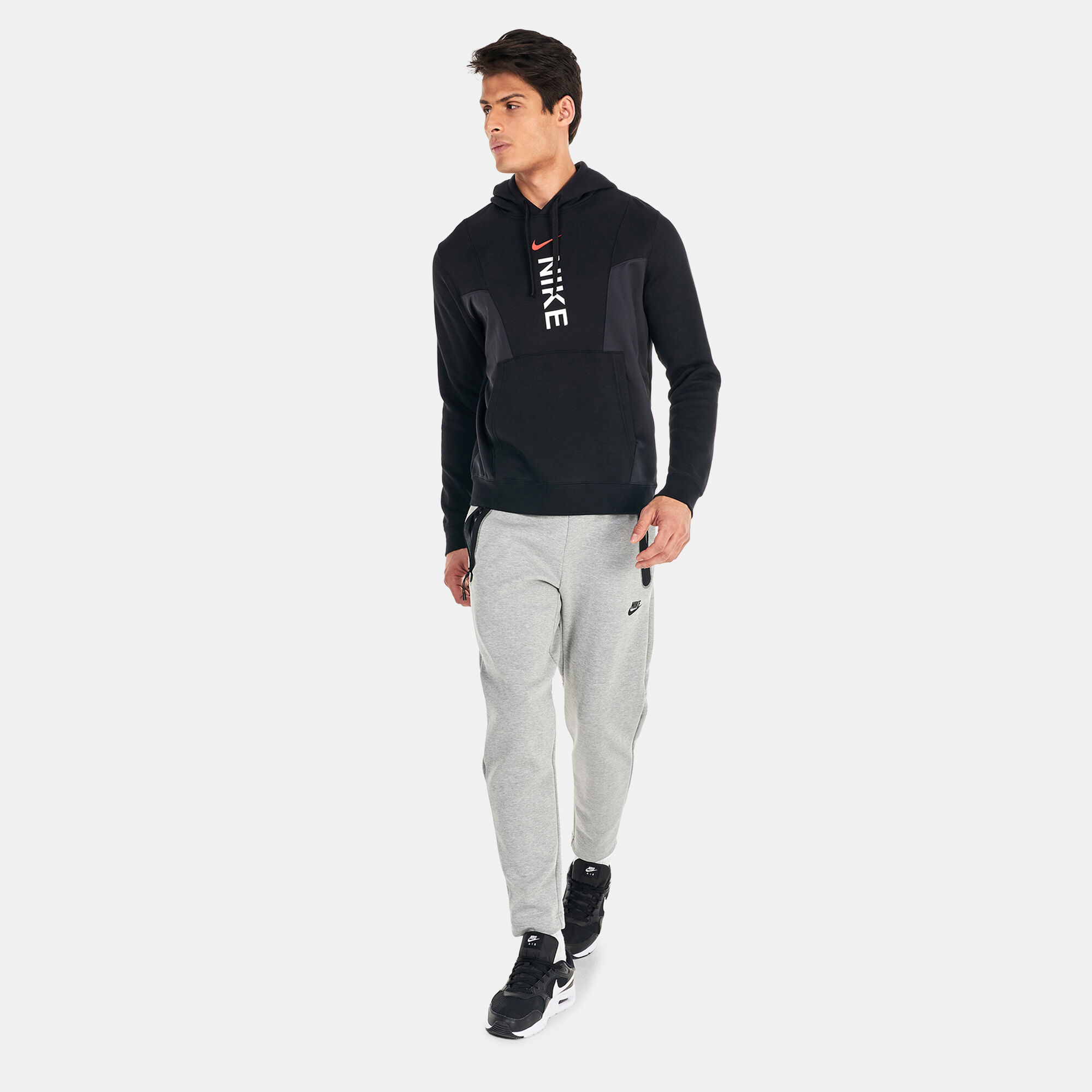 Men s Sportswear Hybrid Fleece Pullover Hoodie Black Nike in Qatar SSS
