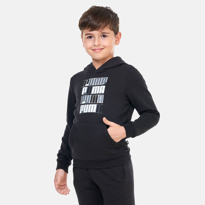 PUMA Kids' Essentials+ Logo Lab Hoodie Black PUMA Kids' Essentials+ Logo Lab Hoodie Black image number 0