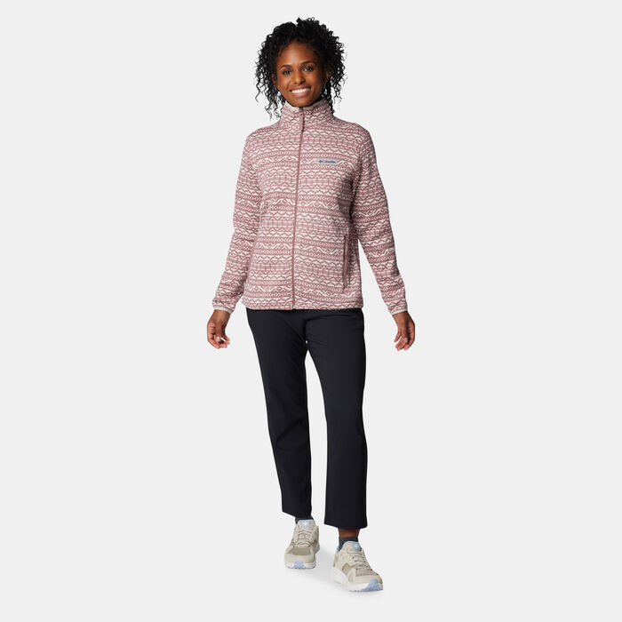 Columbia Women's Sweater Weather Printed Full-Zip Jacket Purple Columbia Women's Sweater Weather Printed Full-Zip Jacket Purple image number 2