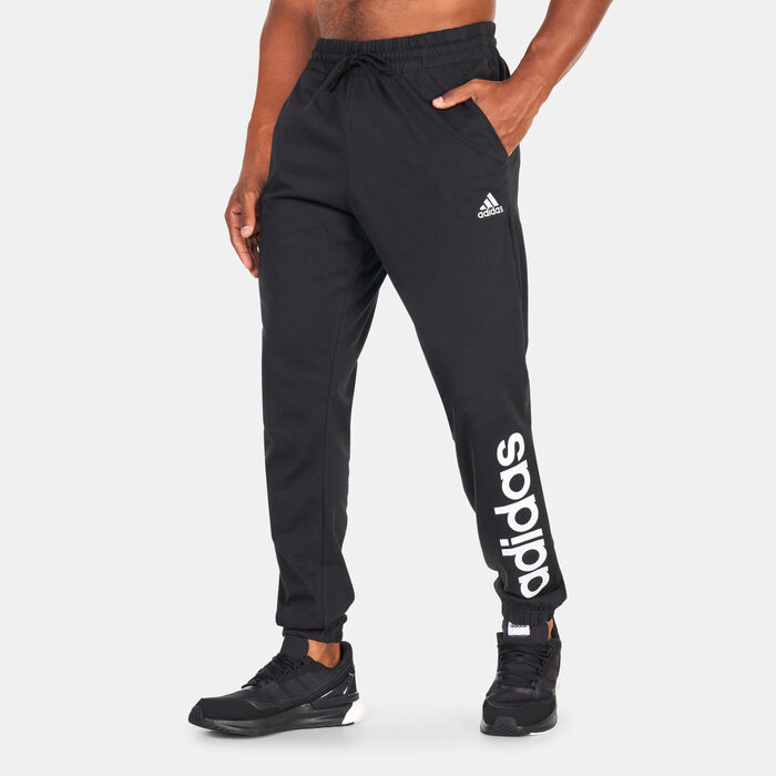 adidas Men's Essentials Single Jersey Tapered Logo Training Joggers Black image number 0