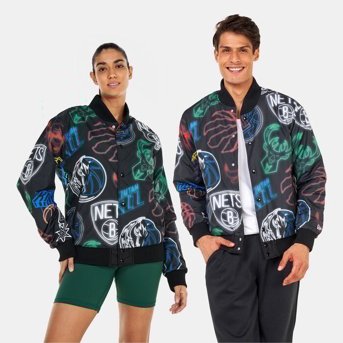 New Era NBA Printed Bomber Jacket Black New Era NBA Printed Bomber Jacket Black image number 0