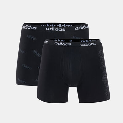 adidas Men's Logo Boxer Briefs (2 Pack) Black