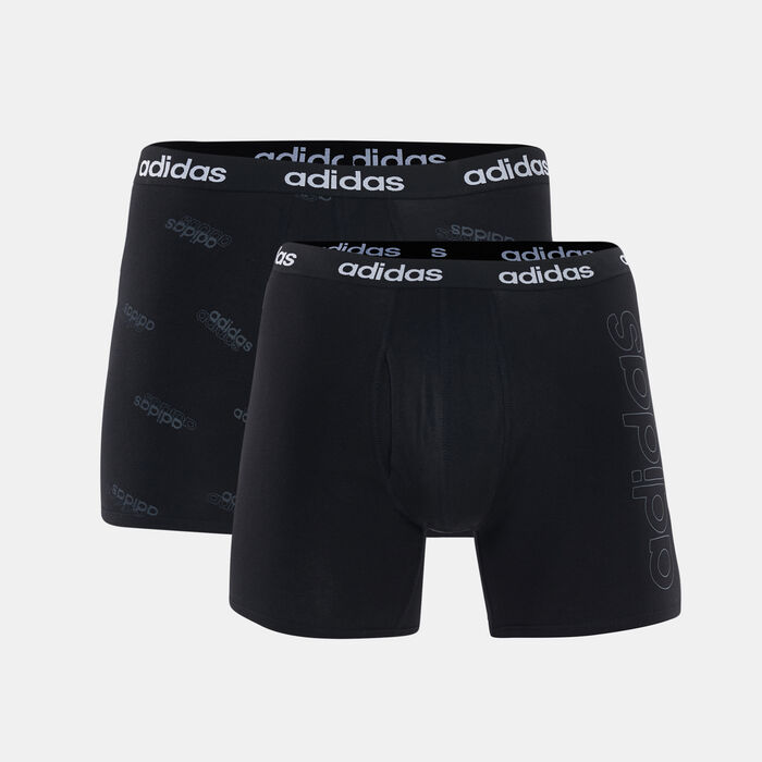 adidas Men's Logo Boxer Briefs (2 Pack) Black adidas Men's Logo Boxer Briefs (2 Pack) Black image number 0