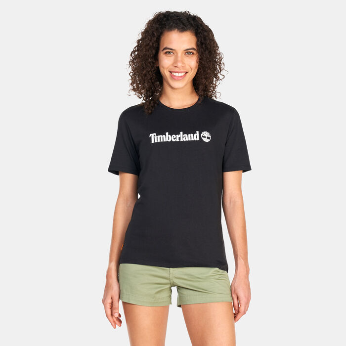 Timberland Women's Linear Logo T-Shirt Black Timberland Women's Linear Logo T-Shirt Black image number 0