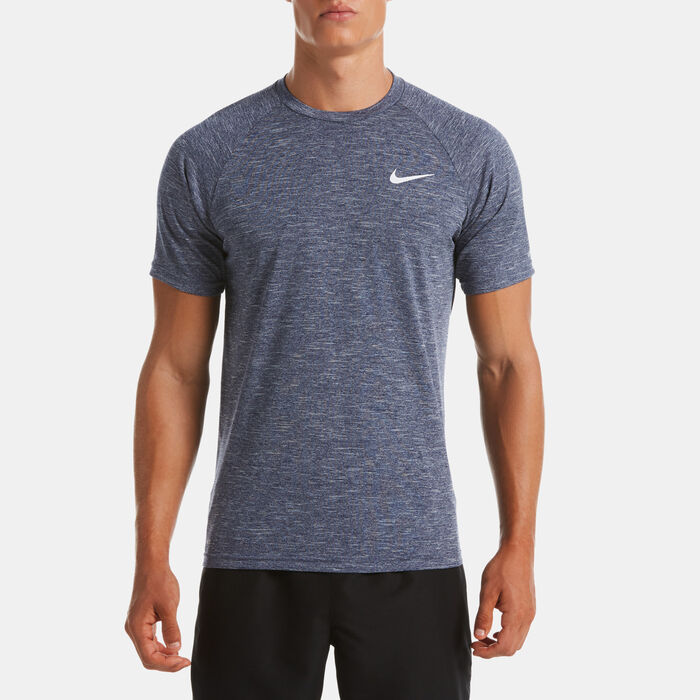 Nike Swim Men's Heathered Hydroguard Swimming Shirt yellow Nike Swim Men's Heathered Hydroguard Swimming Shirt yellow image number 1