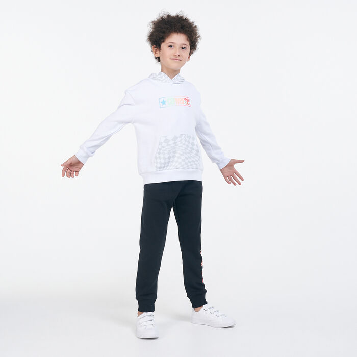 Converse Kids' Checker Pullover Hoodie White Converse Kids' Checker Pullover Hoodie White image number 2