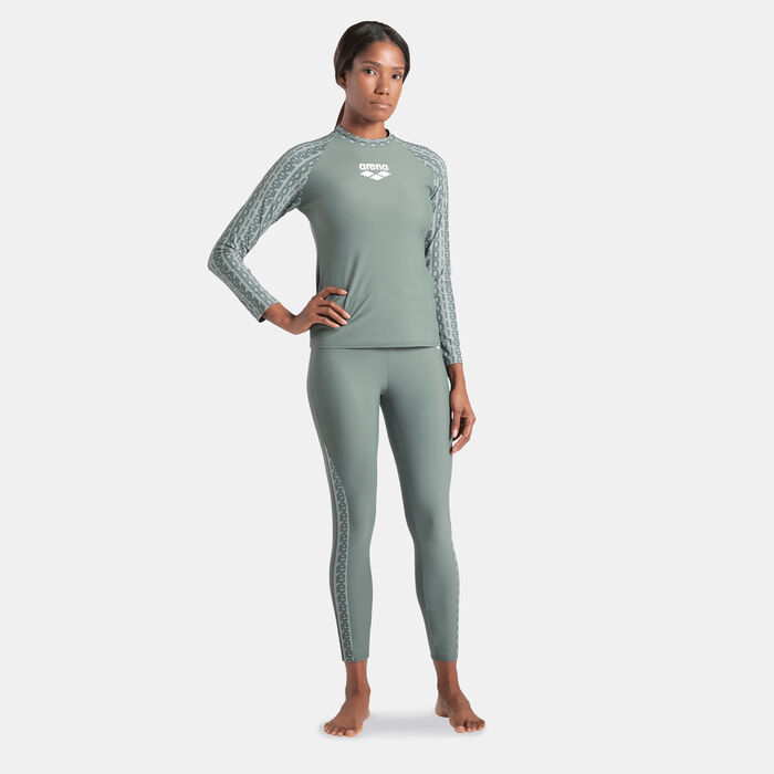 Arena Women's Modesty Long Sleeve Swimming Rashguard Multi image number 2