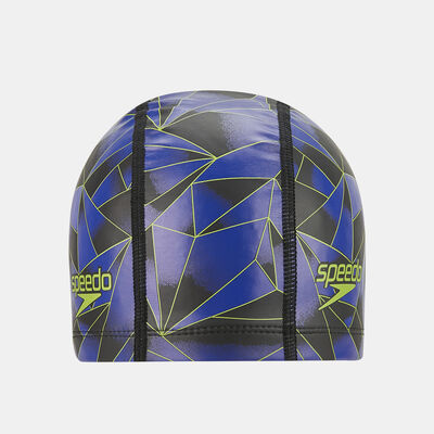 Speedo Kids' Printed Pace Swimming Cap Black