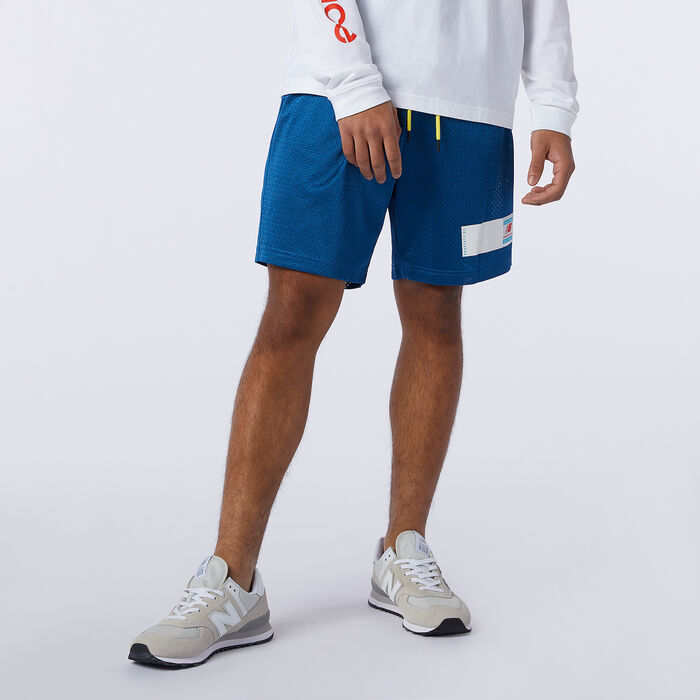 New Balance Men's NB Essentials Mesh Shorts Blue New Balance Men's NB Essentials Mesh Shorts Blue image number 0