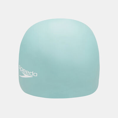 Speedo Plain Moulded Silicone Swimming Cap Green Speedo Plain Moulded Silicone Swimming Cap Green