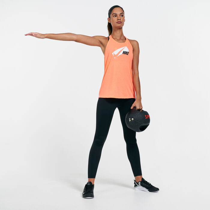 Nike Women's Dri-Fit Elastika Tank Top Orange Nike Women's Dri-Fit Elastika Tank Top Orange image number 2