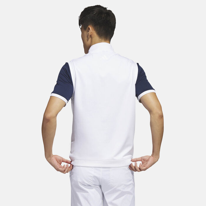 adidas Men's Elevated 1/4-Zip Golf Vest White adidas Men's Elevated 1/4-Zip Golf Vest White image number 1
