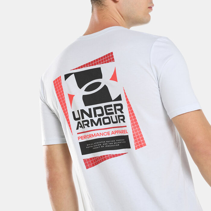 Under Armour Men's UA Multicolor Box Logo T-Shirt Grey image number 4