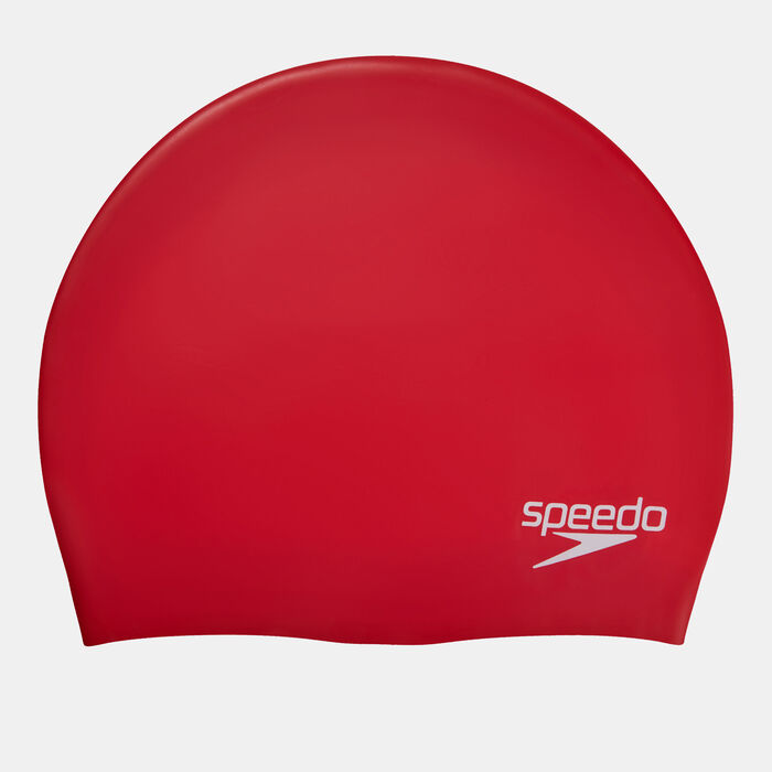 Speedo Plain Moulded Swim Cap Red image number 0