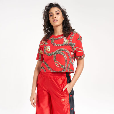 Nike Women's Sportswear Glam Dunk Crop Top Red