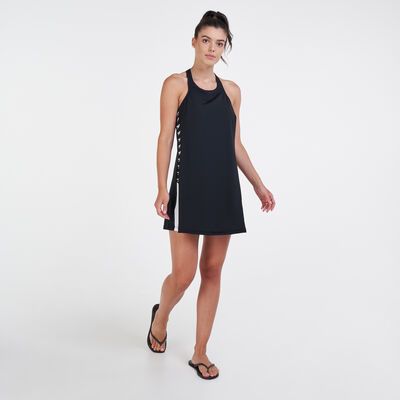 Speedo Women's Boom Logo Splice Swimming Dress Black