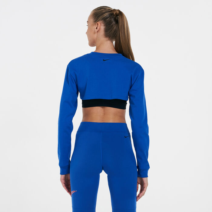 Nike Women's Sportswear Long Sleeve T-Shirt Blue Nike Women's Sportswear Long Sleeve T-Shirt Blue image number 1