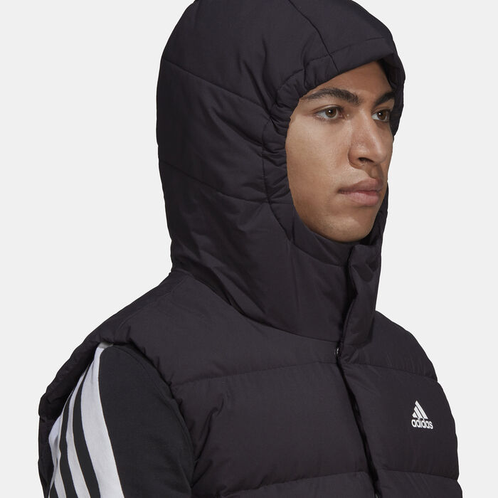 adidas Men's Helionic Hooded Down Vest Jacket Black adidas Men's Helionic Hooded Down Vest Jacket Black image number 3