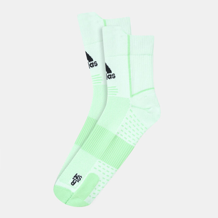 adidas Men's Adizero Ultralight Quarter Performance Running Socks Green adidas Men's Adizero Ultralight Quarter Performance Running Socks Green image number 0