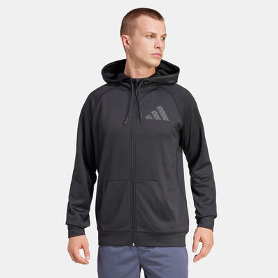 adidas Men's Game and Go Full-Zip Training Hoodie Black