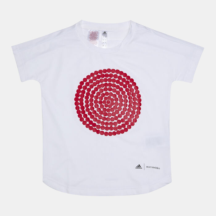 adidas Kids' Marimekko Primegreen AEROREADY Graphic T-Shirt Red adidas Kids' Marimekko Primegreen AEROREADY Graphic T-Shirt Red image number 0