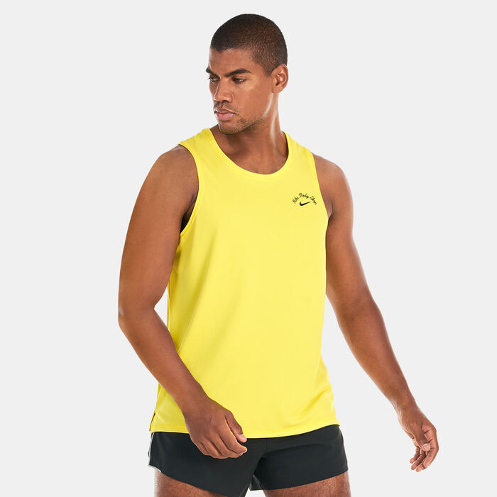 Nike Men's Dri-FIT Miler Running Tank Top yellow Nike Men's Dri-FIT Miler Running Tank Top yellow image number 0