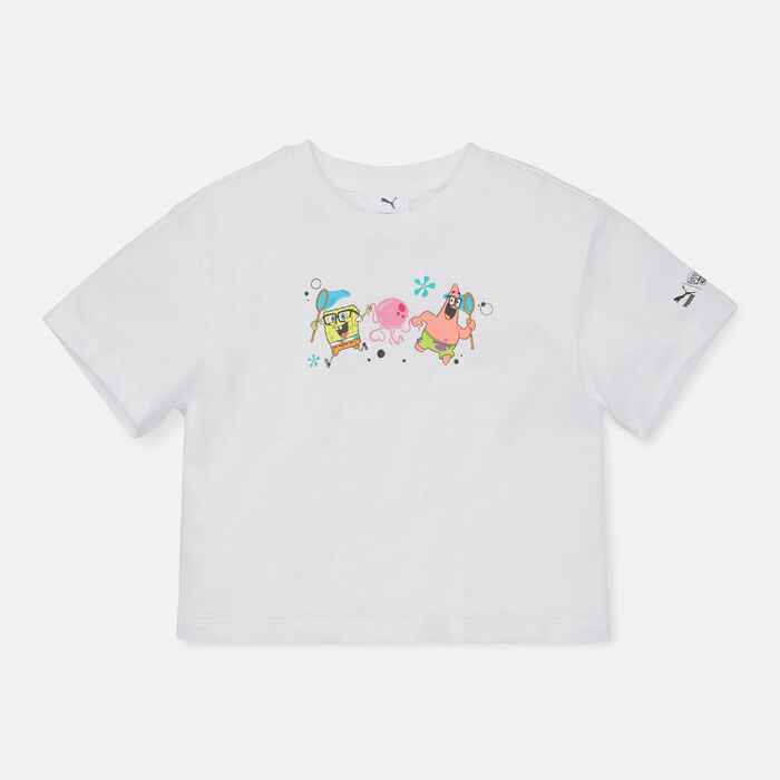 PUMA Kids' X SpongeBob T-Shirt White PUMA Kids' X SpongeBob T-Shirt White image number 0