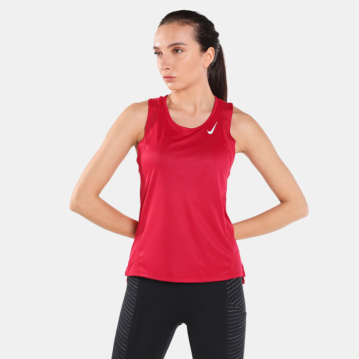 Nike Women's Dri-FIT Race Running Singlet Red Nike Women's Dri-FIT Race Running Singlet Red image number 0