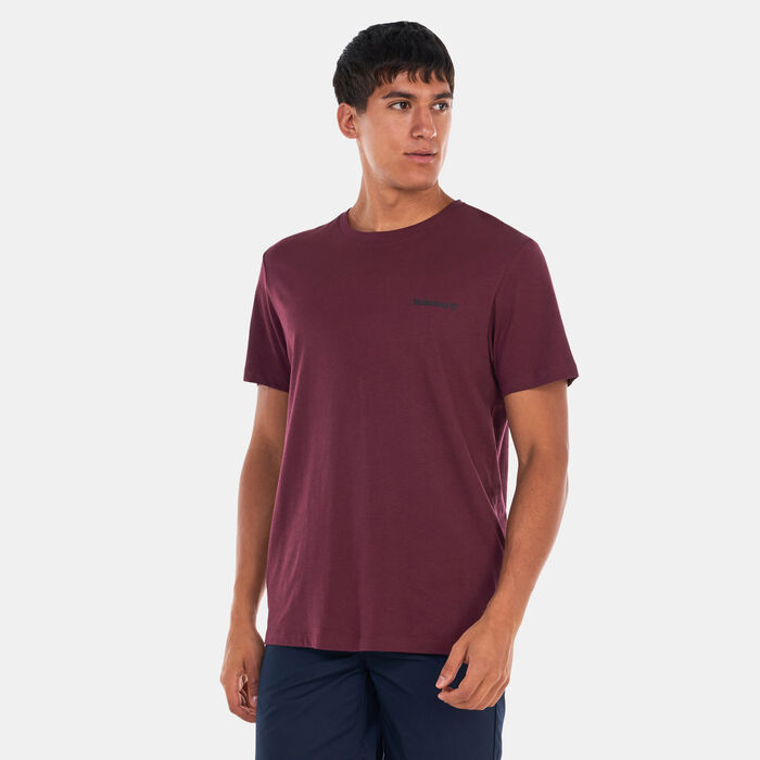 Timberland Men's Small Logo Print Logo T-Shirt Red Timberland Men's Small Logo Print Logo T-Shirt Red image number 0