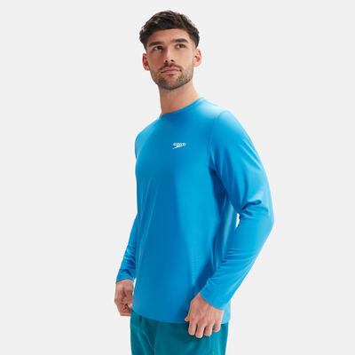 Speedo Men's Printed Swimming Long Sleeve T-Shirt Blue